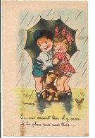 Ldiv461 - Deux Enfants Sous Un Parapluie "En Nous Serrant Bien..." - Illustrateur  Gougeon - R.Hamel - Gougeon
