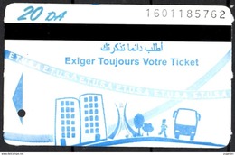 1 Ticket Transport Algeria Bus Algiers Alger - Biglietto Dell'autobus - 1 Billete De Autobús - 1 Busticket - Monde