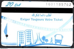 1 Ticket Transport Algeria Bus Algiers Alger - Biglietto Dell'autobus - 1 Billete De Autobús - 1 Busticket - World