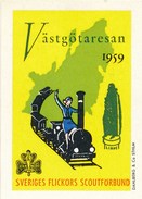 Schweden Vignette 1959 Eisenbahn Västgötaresan Zug - Spoorweg