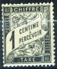 Taxe N°10 1c Noir - 1859-1959 Mint/hinged