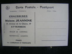 MO- 212 - Publicité - Chaussures  - Maison Jeannine,  Etterbeek, Avenue De La Chasse, 49  -  Circulé, - Etterbeek