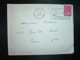 LETTRE TP MARIANNE DE BEQUET 0,50 OBL.MEC.7-1-1971 PARIS 13 + 4EME JOUR TARIF URGENT - 1971-1976 Marianne Van Béquet