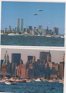 TWO MODERN POSTCARDS - THE STATUE OF LIBERTY IN NEW YORK HARBOUR AND NEW YORK SKYLINE - World Trade Center