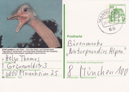 BPK Bund P 120 I "Landau" Gelaufen Ab "MANNHEIM 1"  (ak0378) - Ostriches