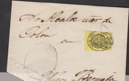O) 1858 CUBA-CARIBE, SPAIN OCCUPATION -ISABEL II,  CORREO OFICIAL- OFFICIAL MAIL, 1/2 ONZA, XF - Prephilately