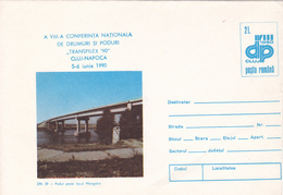 COVER STATIONERY,BRIDGE, IMAGE IS OVERPLACED, ERROR Code.057/90 ROMANIA. - Abarten Und Kuriositäten