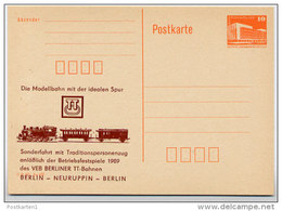 DDR P86II-40-89 C67 Postkarte Privater Zudruck EISENBAHN Berlin 1989 - Privé Postkaarten - Ongebruikt