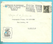 480 Op Brief Met Stempel BRUSSEL, Firmaperforatie (perfin) " P.B. " Van Compagnie De Bruxelles - 1934-51