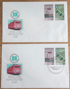 DDR 1985, Berlin 1085, 2 Covers, Special Cancel: Sozialistische Eisenbahnwesen, Train, Reise Und Transitland ** / (o) - Sobres - Usados