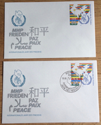 DDR 1986, Berlin 1085, 2 Covers, Special Cancel: Jahr Des Friedens Paz Paix Peace Dove ** / (o) - Enveloppes - Oblitérées