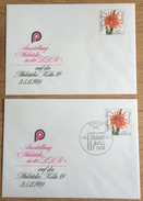 DDR 1989, Berlin 1085, 2 Covers, Special Cancel: Philatelie, Philatelia, Cactus Feuerzauber Hybride Flower ** / (o) - Enveloppes - Oblitérées