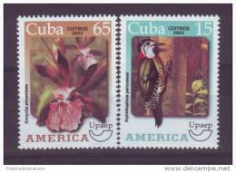 2003.106 CUBA 2003 AMERICA UPAEP ORCHILD ORQUIDEA FLOWER FLORES BIRD PAJARO CARPINTERO. MNH SET - Unused Stamps