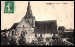 95 AVERNES : L'église (plis à Droite) - Avernes