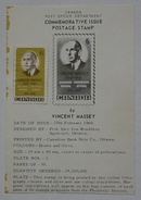 Kanada Vicent Massey  Francobollo Commemorativo - Variedades Y Curiosidades
