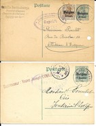 2 X CPA / PK / AK  Deutsches Reich  MONTIGNY Sur SAMBRE ( Bertinchamps Plombier )  + HAINE St PIERRE ( Vve Coulon   1916 - OC1/25 Generalgouvernement 