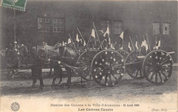 21-AUXONNE- REMISE DES CANONS A LA VILLE D'AUXONNE AVRIL 1908, LES CANONS FLEURIS - Auxonne
