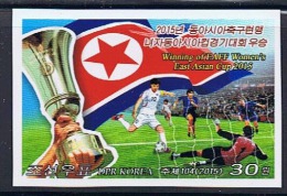 NORTH KOREA 2015 WINNING OF EAFF WOMEN´S EAST ASIAN FOOTBALL CUP 2015 STAMP IMPERFORATED - Asian Cup (AFC)