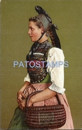 70974 SWITZERLAND SCHAFFHAUSEN HALLAUER COSTUMES GIRL WITH BASKET POSTAL POSTCARD - Hallau