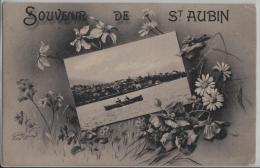 Souvenir De St. Aubin - Cachet: Saint-Aubin - Photo: Timothee Jacot - Saint-Aubin/Sauges