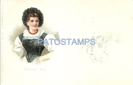 71018 SWITZERLAND ZUG COSTUMES WOMAN SPOTTED POSTAL POSTCARD - Zoug