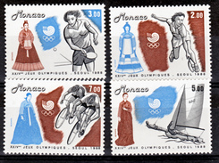 Monaco 1645 1648  JO Séoul Du Bf 42 1988  Neuf ** TB  MNH Sin Charnela Faciale 2.6 - Summer 1988: Seoul