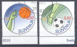 Slovenia Slowenien Slovenie 2010 Football Soccer Calcio Fussball Basketball World Championship CTO Used - 2010 – África Del Sur