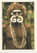 V854/55 Papua Nuova Guinea - Guerriero Asmat - Cartolina Con Legenda Descrittiva - Oceania