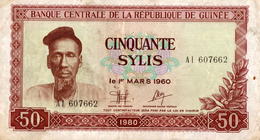 BANQUE CENTRALE DE LA REPUBLIQUE DE GUINEE  CINQUANTE SYLIS - Guinée