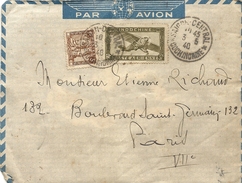 LETTRE 194O . POUR PARIS . PAR AVION - Briefe U. Dokumente