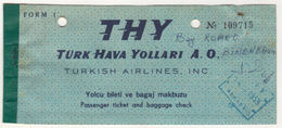 TURQUIE,TURKEI,TURKEY,TURKISH AIRLINES  TICKET - Biglietti