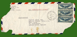 1er Vol TRANSATLANTIQUE NEW-YORK - MARSEILLE 1939 SUR FRAGMENT DE COURRIER - 1c. 1918-1940 Lettres