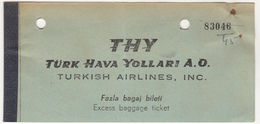 TURQUIE,TURKEI,TURKEY,TURKISH AIRLINES  TICKET - Billetes