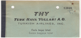 TURQUIE,TURKEI,TURKEY,TURKISH AIRLINES  TICKET - Tickets