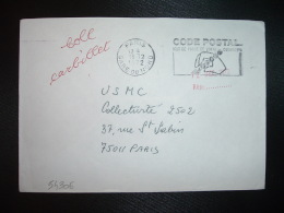 LETTRE OBL.MEC.11-12-1972 PARIS GARE DU NORD + CODE POSTAL - Lettres Civiles En Franchise