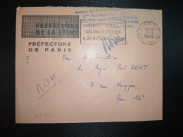 LETTRE OBL.MEC.5-9-1969 PARIS 110 + PREFECTURE DE LA SEINE Biffée + PREFECTURE DE PARIS - Frankobriefe