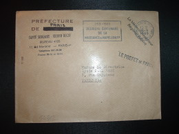 LETTRE OBL.MEC.16-9-1969 PARIS 113 + PREFECTURE DE LA SEINE Biffée + PREFECTURE DE PARIS + NAPOLEON 1ER - Civil Frank Covers