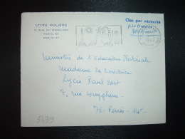 LETTRE OBL.MEC.5-9-1969 PARIS XVI + LYCEE MOLIERE - Frankobriefe