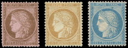 58   10c. Brun Sur Rose, N°59 15c. Bistre Et N°60A 25c. Bleu, Frais Et TB - Other & Unclassified