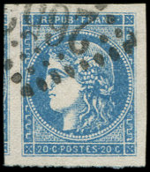 45C  20c. Bleu, T II R III, Obl. GC, Marges énormes, Superbe. S - Autres & Non Classés