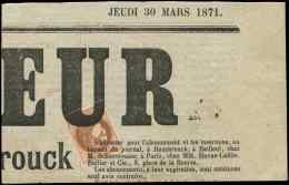 40Bg  2c. Chocolat R II, Obl. TYPO S. Grand Fragt Du Moniteur D'Hazebrouck Du 30/3/71, TTB - Autres & Non Classés