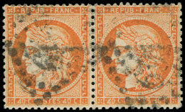 38f  40c. Orange, PAIRE De "4 RETOUCHES", Obl., TB. C - Other & Unclassified