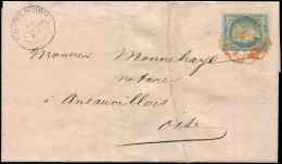 37   20c. Bleu, Obl. Cachet Rouge Des Imprimés PP S. LAC Fendue Au Centre, Obl. RR, TB - Other & Unclassified