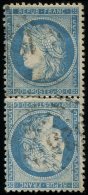 T37c 20c. Bleu, TETE BECHE Verticale, Obl. GC, TB - Sonstige & Ohne Zuordnung