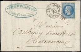 29A  20c. Bleu Obl. GC 158 ROUGE S. LAC, Càd T15 ARGENTON-S-CREUSE 12/8/68, RR, TB - Other & Unclassified