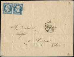 15   25c. Bleu, PAIRE Obl. Etoile S. Env., Càd PARIS 27/4/54, TB, Cote Maury - Other & Unclassified