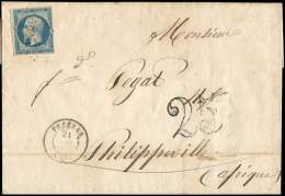 15   25c. Bleu, Obl. PC 2427 S. LSC, Càd T15 PEZENAS 21/(6/54), Taxe 25 DT Pour PHILIPPEVILLE 25/6, TB - Other & Unclassified