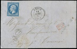 14A  20c. Bleu, T I, Obl. PC 97 S. LAC, Càd T15 ANZIN 14/4/60, Tarif Frontalier Pour Tournay, TB - Autres & Non Classés