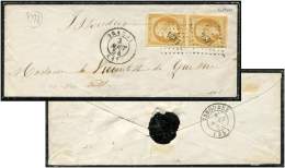 13Aa 10c. Jaune Citron, T I, PAIRE Obl. PC 1424 S. Env., Càd GRACAY 3/8/54, TB - Other & Unclassified