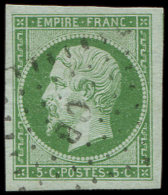 12    5c. Vert, Grandes Marges, Obl. Amb. CB, TTB - Autres & Non Classés